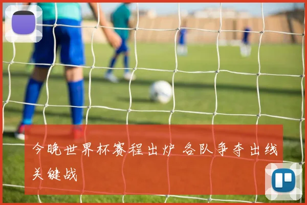 今晚世界杯赛程出炉 各队争夺出线关键战